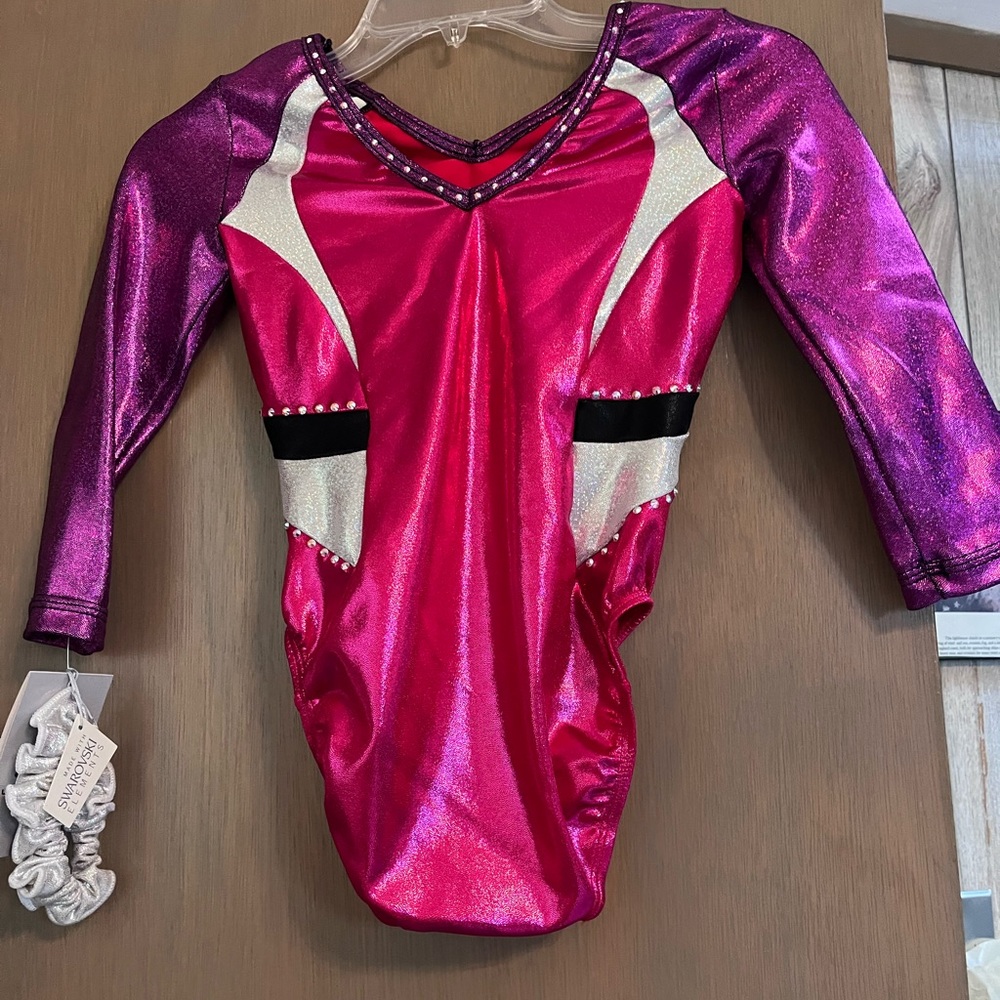 GK Shimmering Competition Leotard Pink and Purple